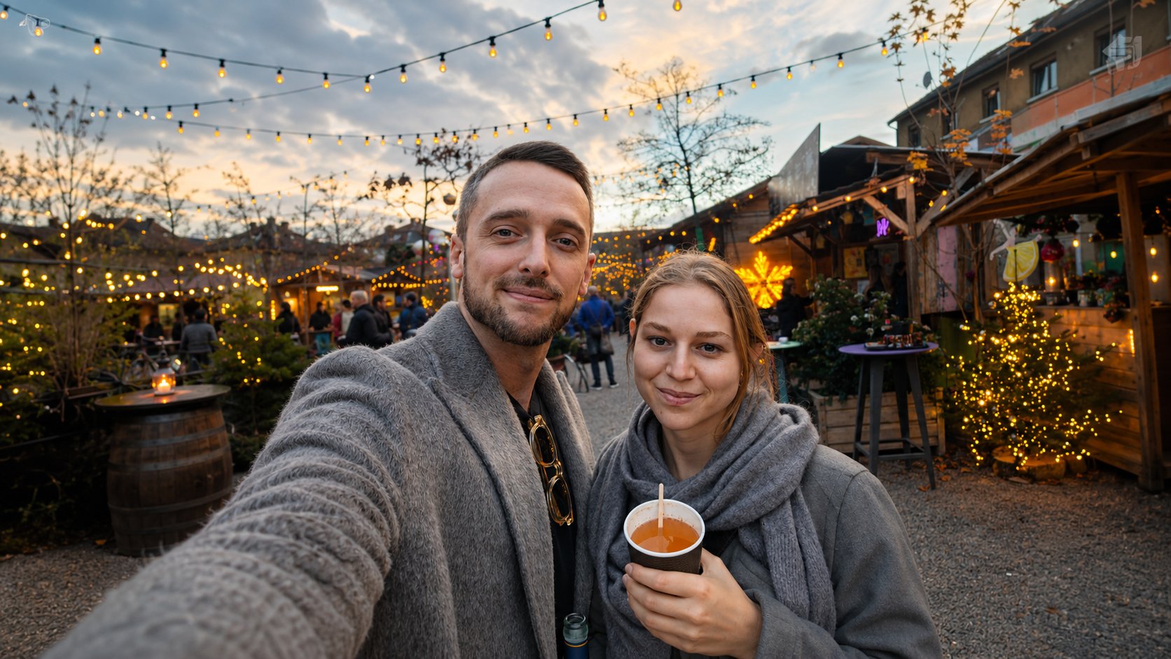 Valentine et Bastien au marché de Noël